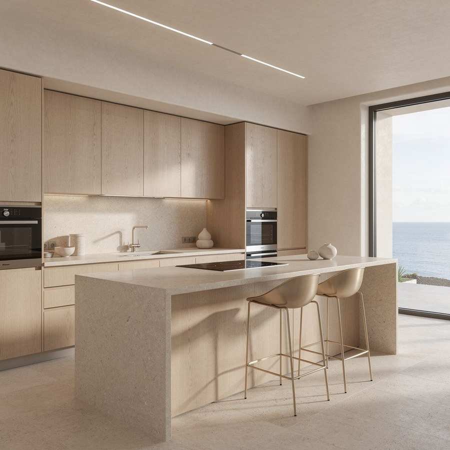 Proyecto conceptual de cocina Alisio Atelier junto al Atlántico